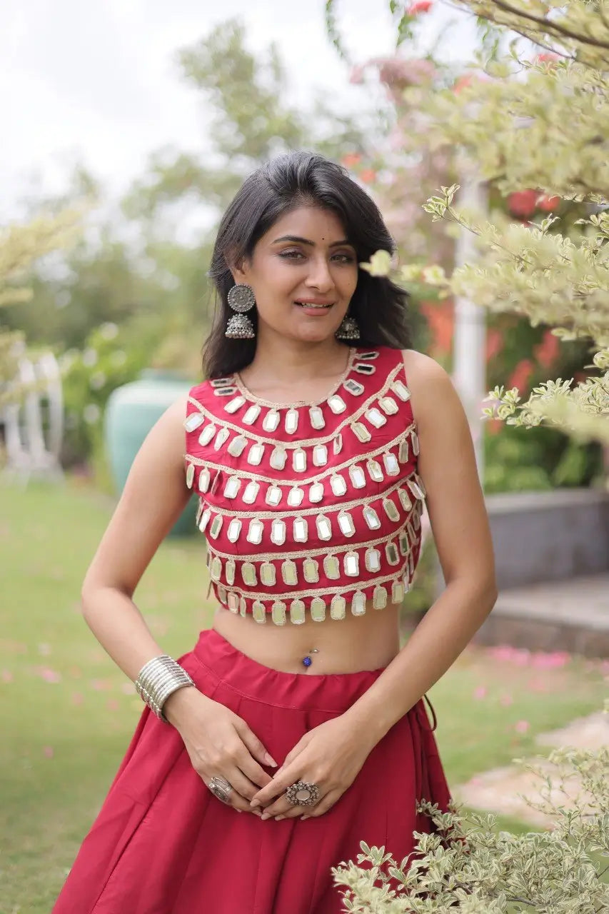 Circle Gota Mirror Lehenga Set