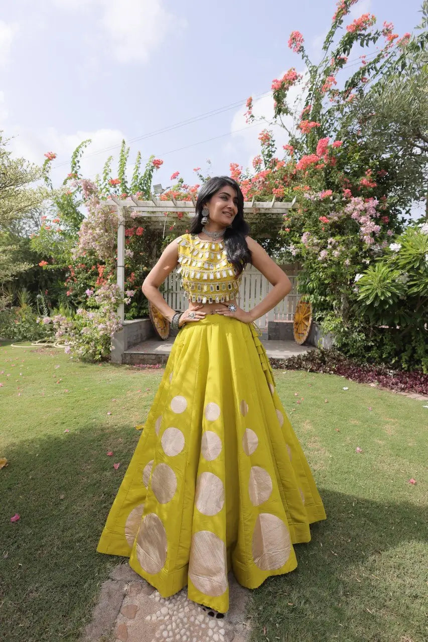 Circle Gota Mirror Lehenga Set