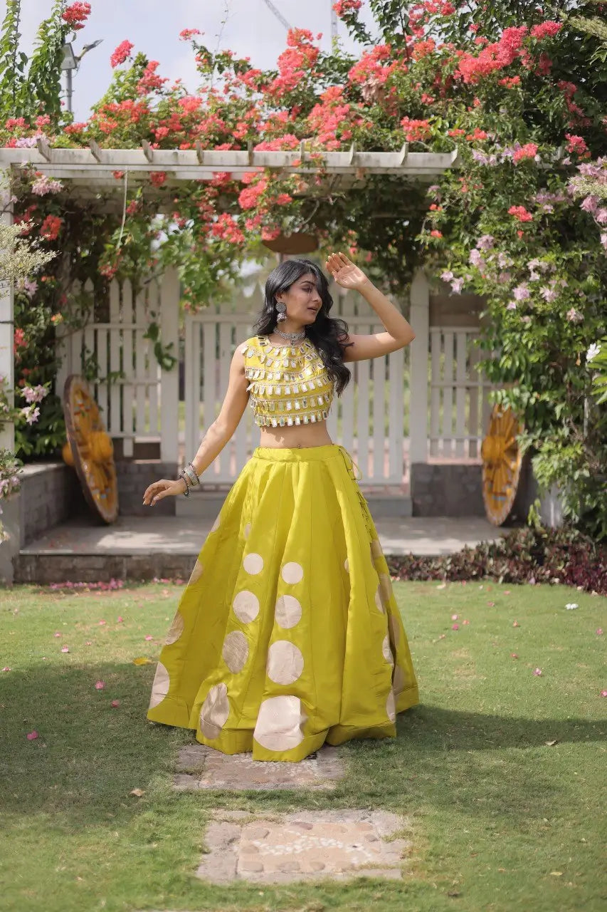 Circle Gota Mirror Lehenga Set
