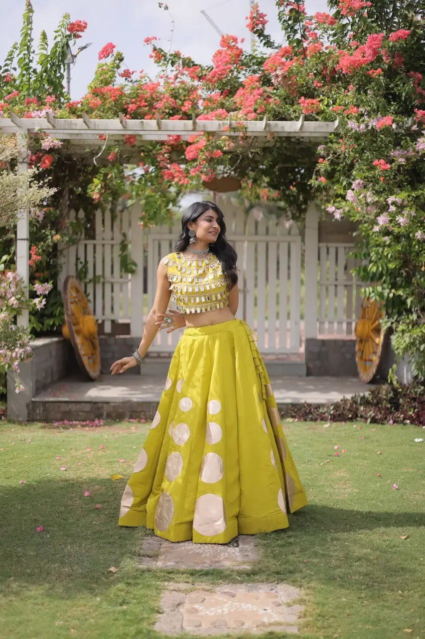 Circle Gota Mirror Lehenga Set