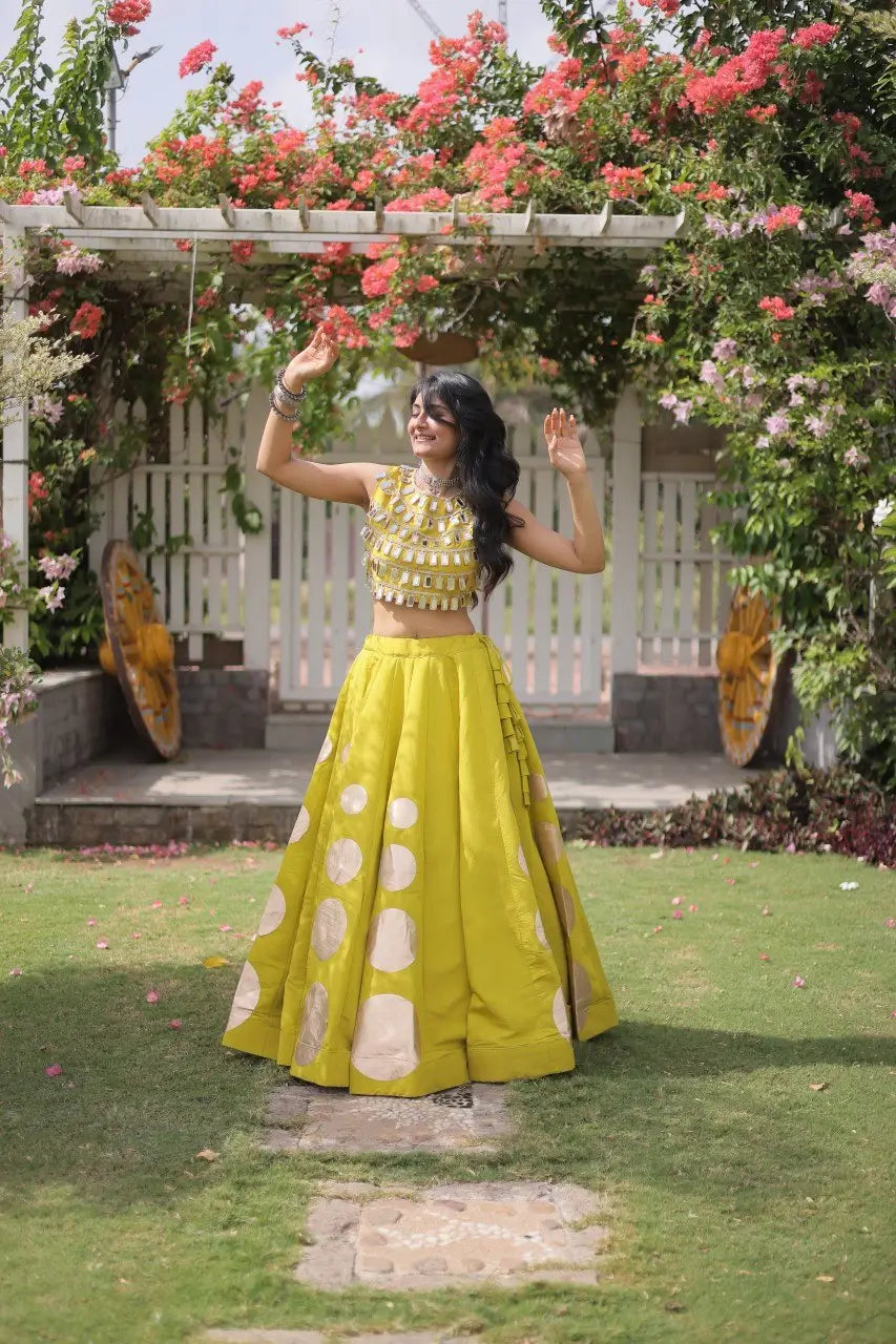 Circle Gota Mirror Lehenga Set