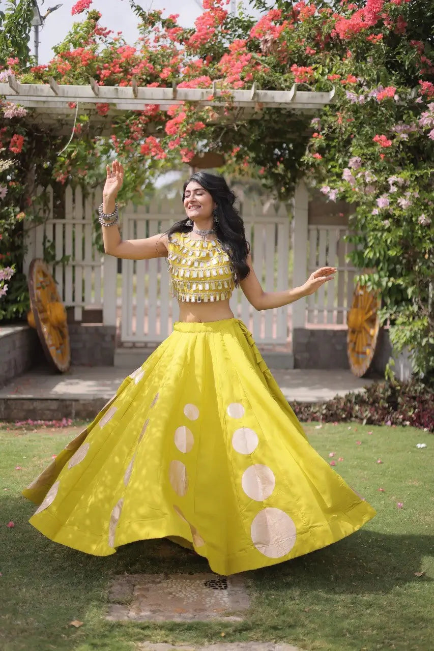 Circle Gota Mirror Lehenga Set