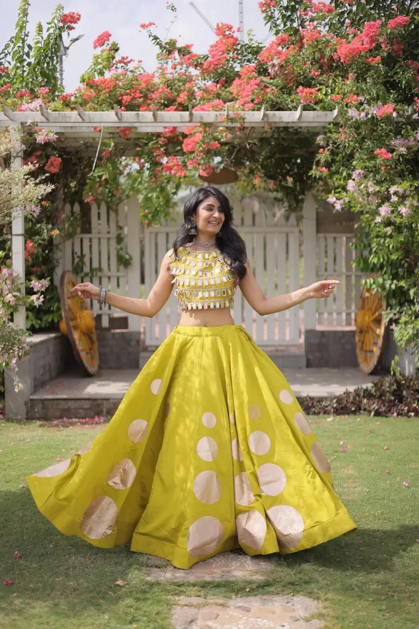 Circle Gota Mirror Lehenga Set