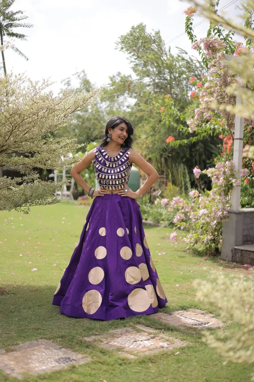 Circle Gota Mirror Lehenga Set