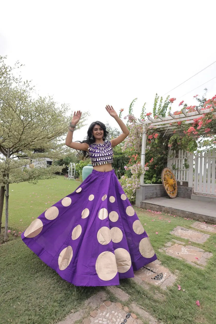 Circle Gota Mirror Lehenga Set