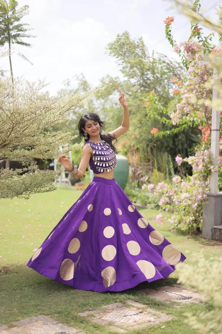 Circle Gota Mirror Lehenga Set