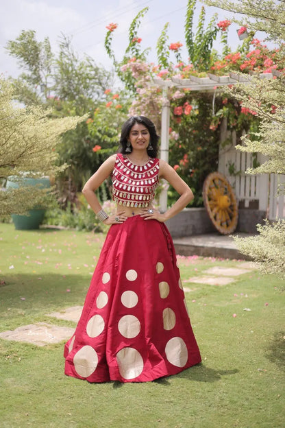 Circle Gota Mirror Lehenga Set