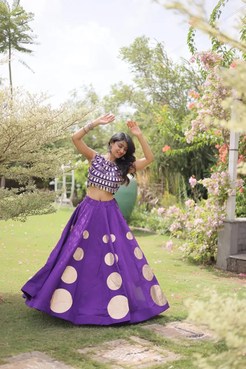 Circle Gota Mirror Lehenga Set