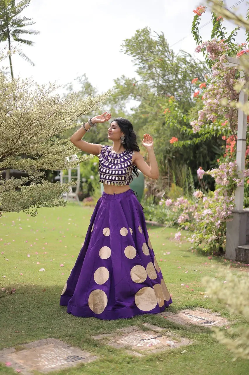 Circle Gota Mirror Lehenga Set