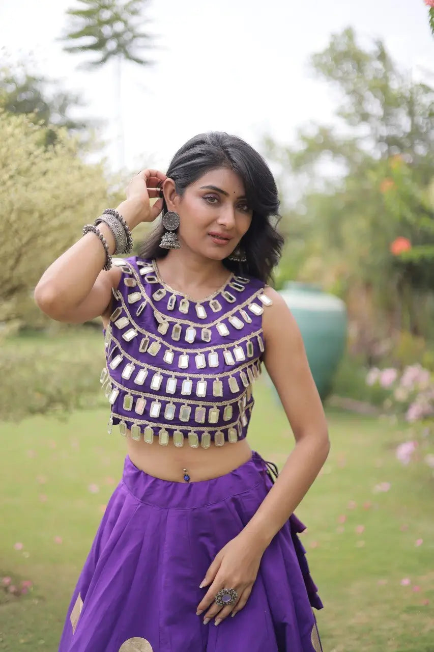Circle Gota Mirror Lehenga Set