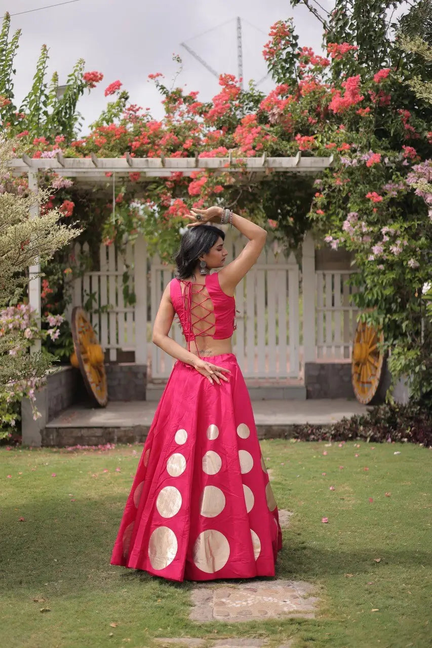 Circle Gota Mirror Lehenga Set