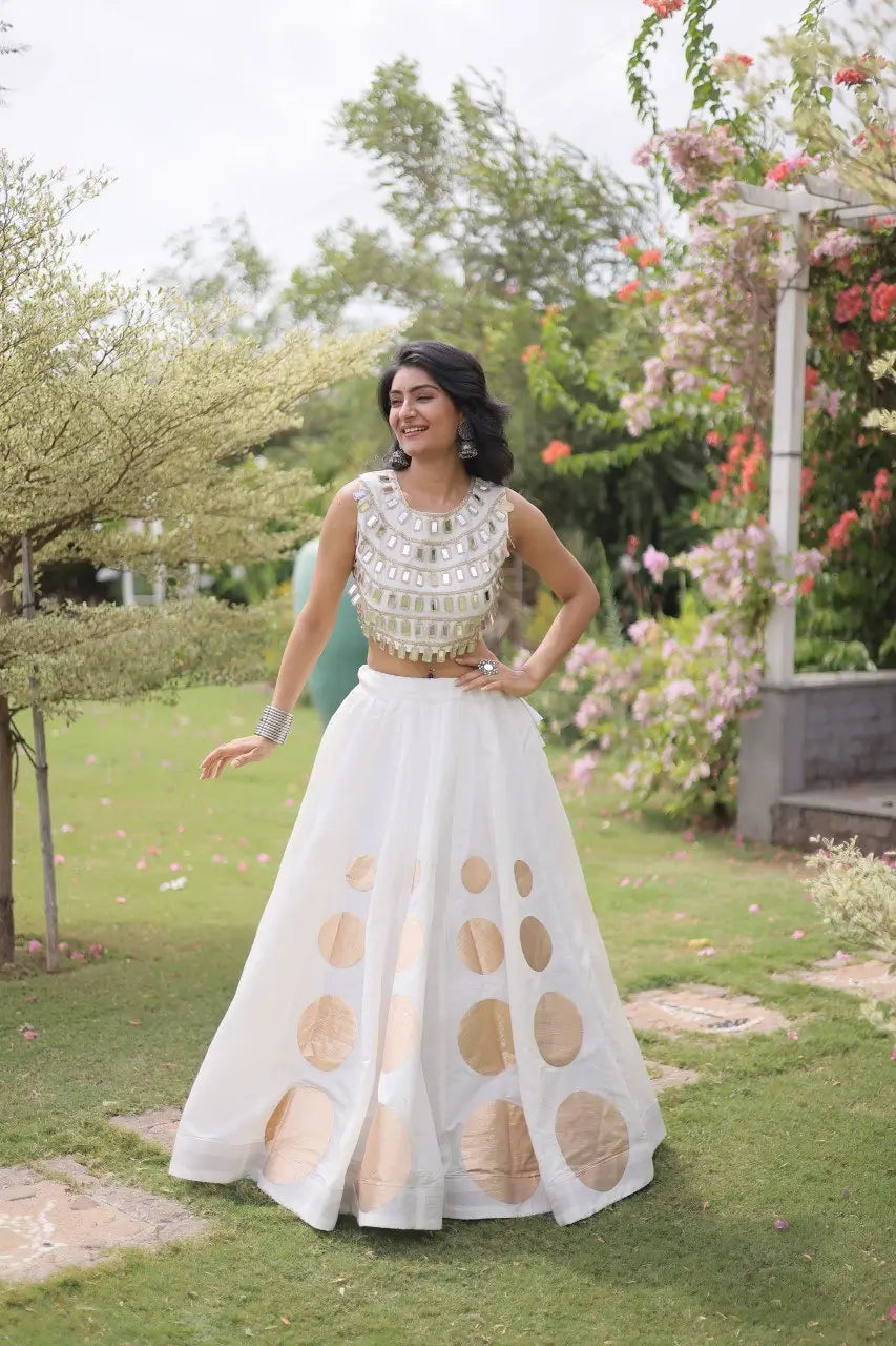 Circle Gota Mirror Lehenga Set