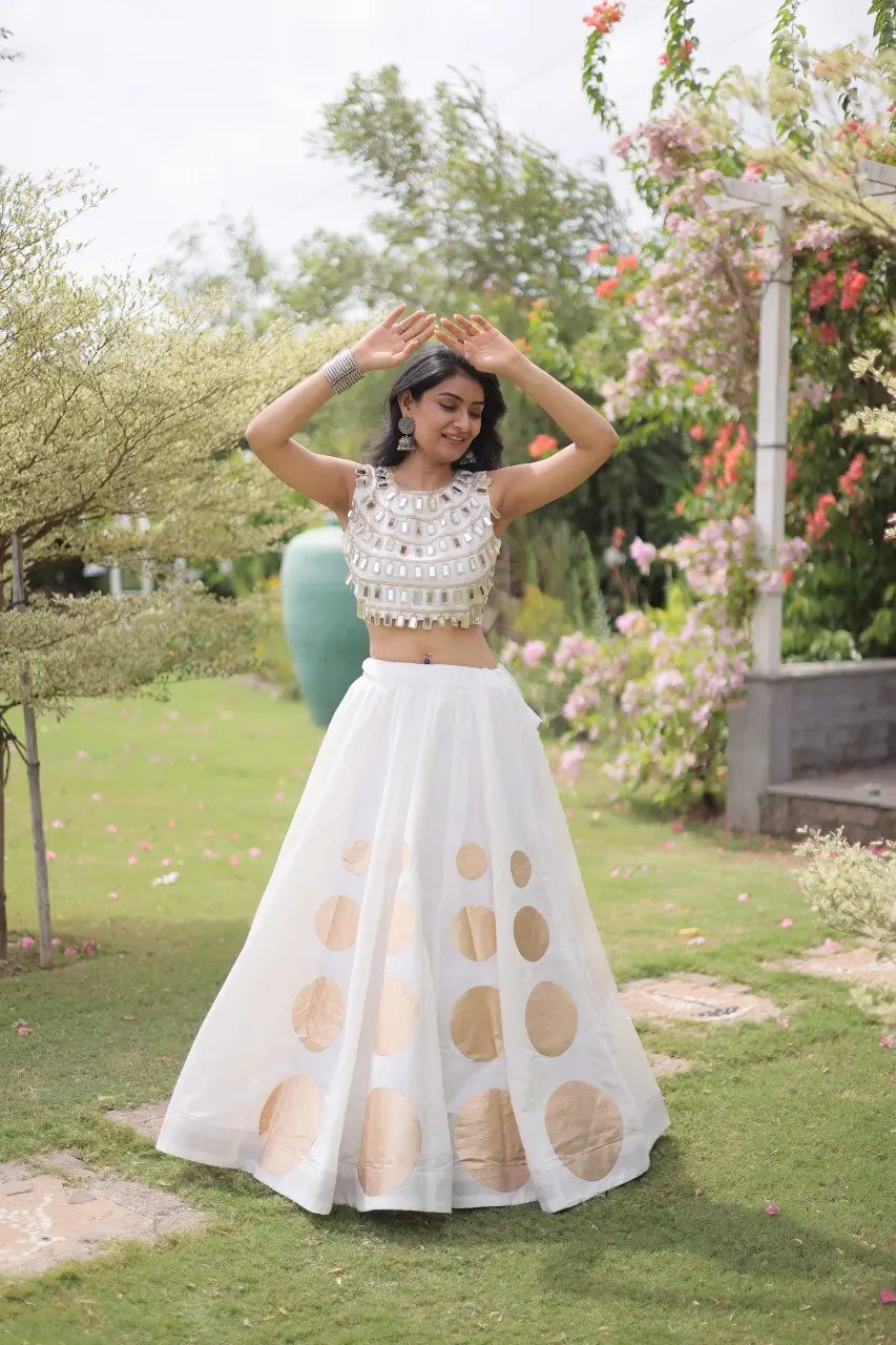 Circle Gota Mirror Lehenga Set