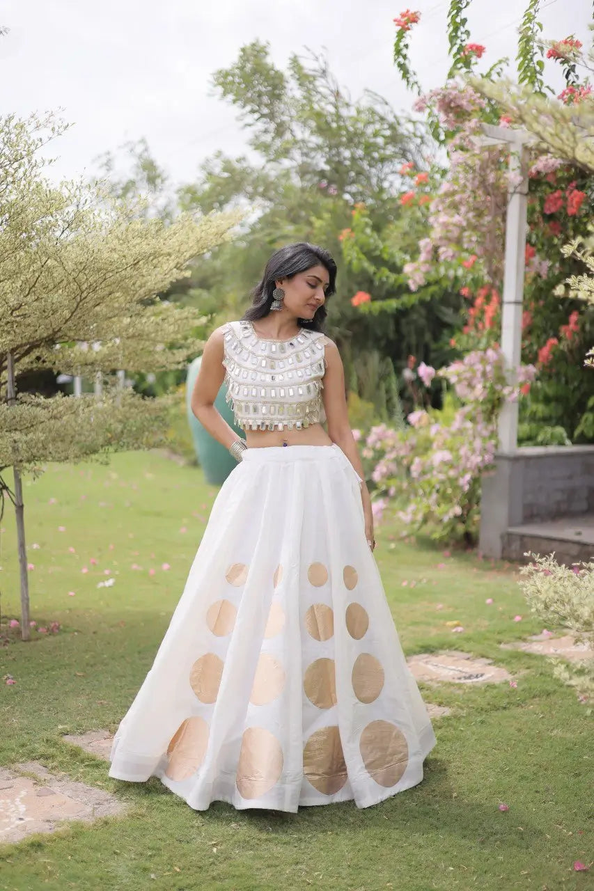 Circle Gota Mirror Lehenga Set