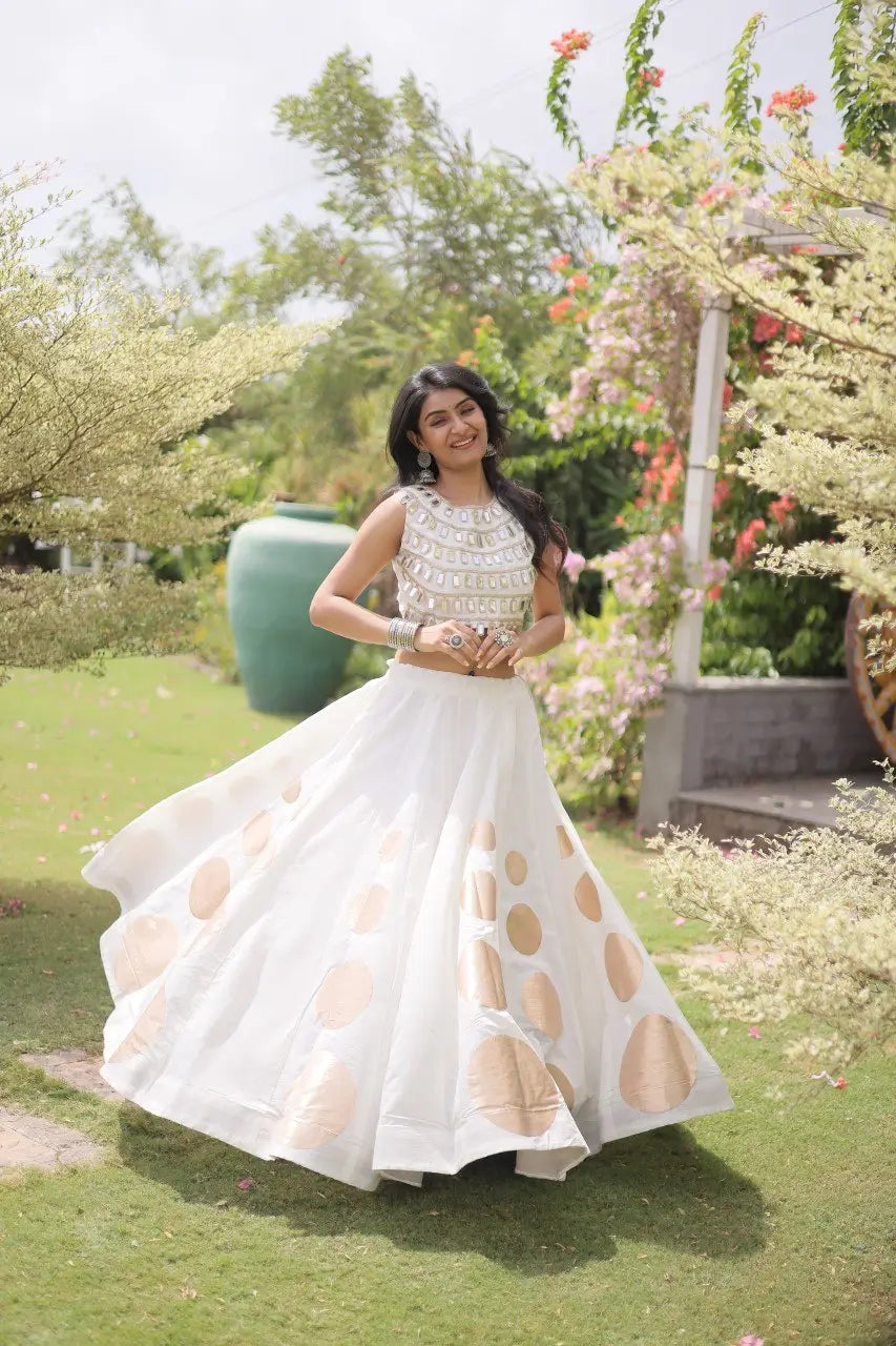 Circle Gota Mirror Lehenga Set
