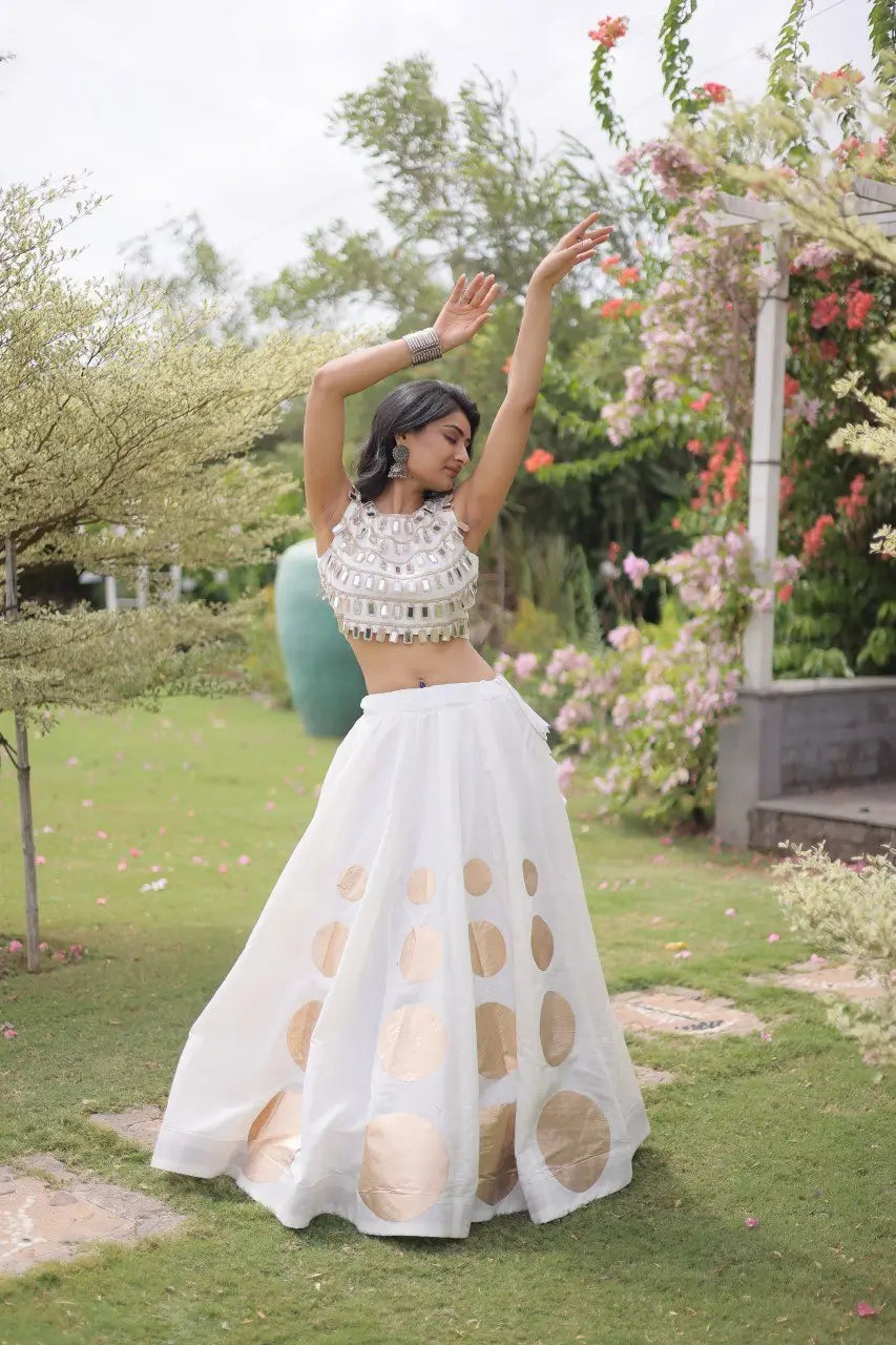 Circle Gota Mirror Lehenga Set