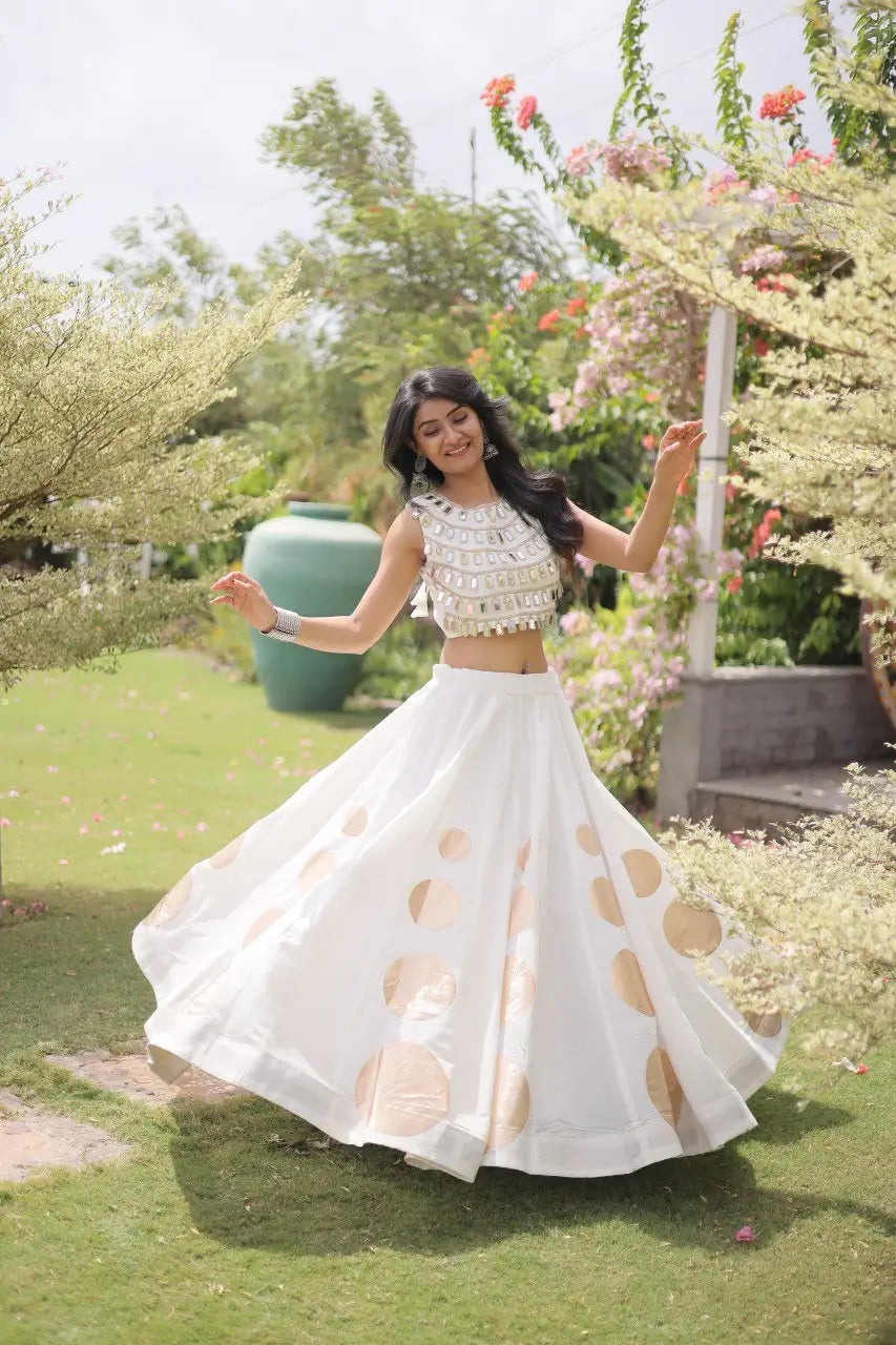 Circle Gota Mirror Lehenga Set