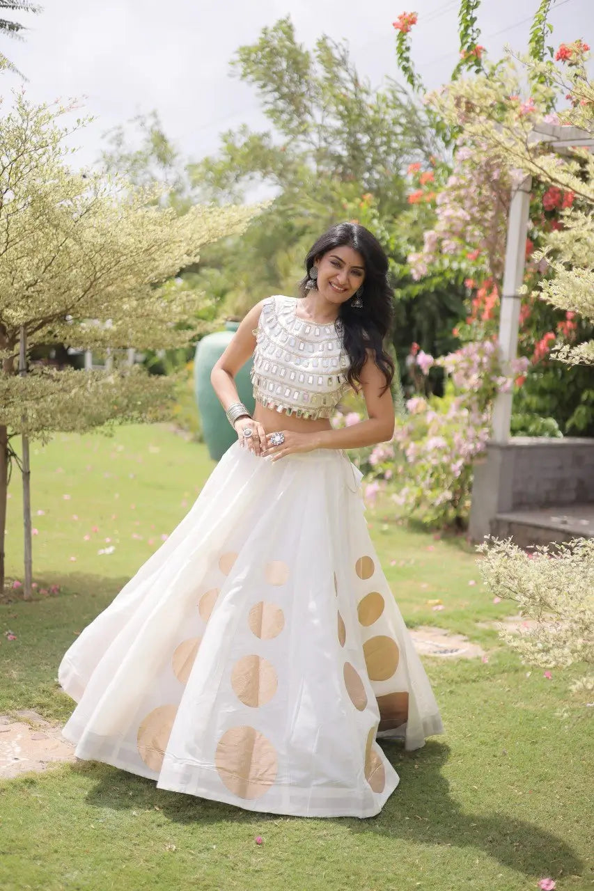 Circle Gota Mirror Lehenga Set