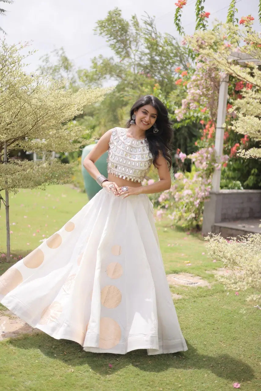 Circle Gota Mirror Lehenga Set