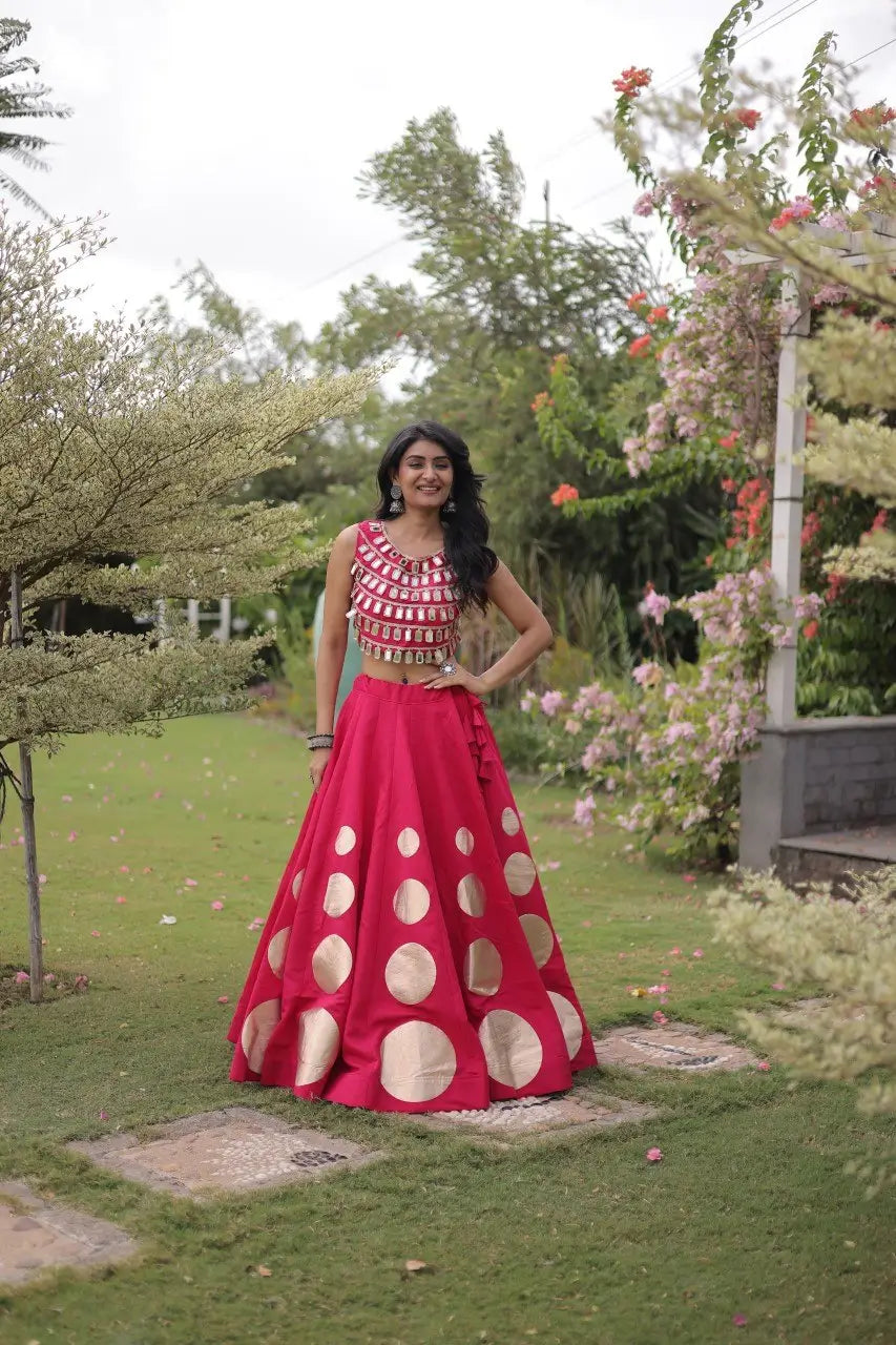 Circle Gota Mirror Lehenga Set