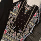 Classic Black Fox Georgette Sequins Embroidered Kurti Palazzo Set for Wedding & Festive Wear