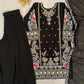 Classic Black Fox Georgette Sequins Embroidered Kurti Palazzo Set for Wedding & Festive Wear