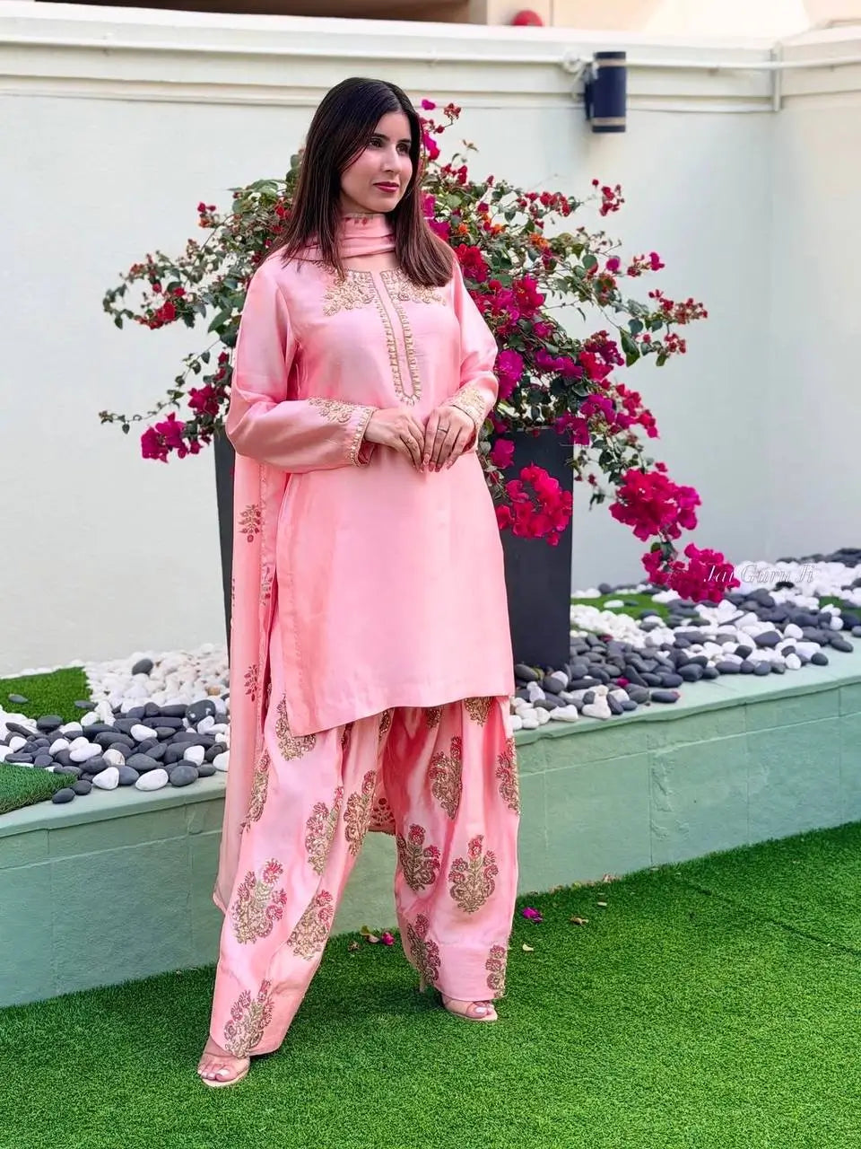 Classic Embroidered Silk Kurta Farshi Set for Festive and Traditional Wear