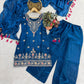 Cobalt Fendi Silk Zari Embroidery Kurta Set
