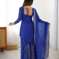 Cobalt Silver Sequin Sharara Set