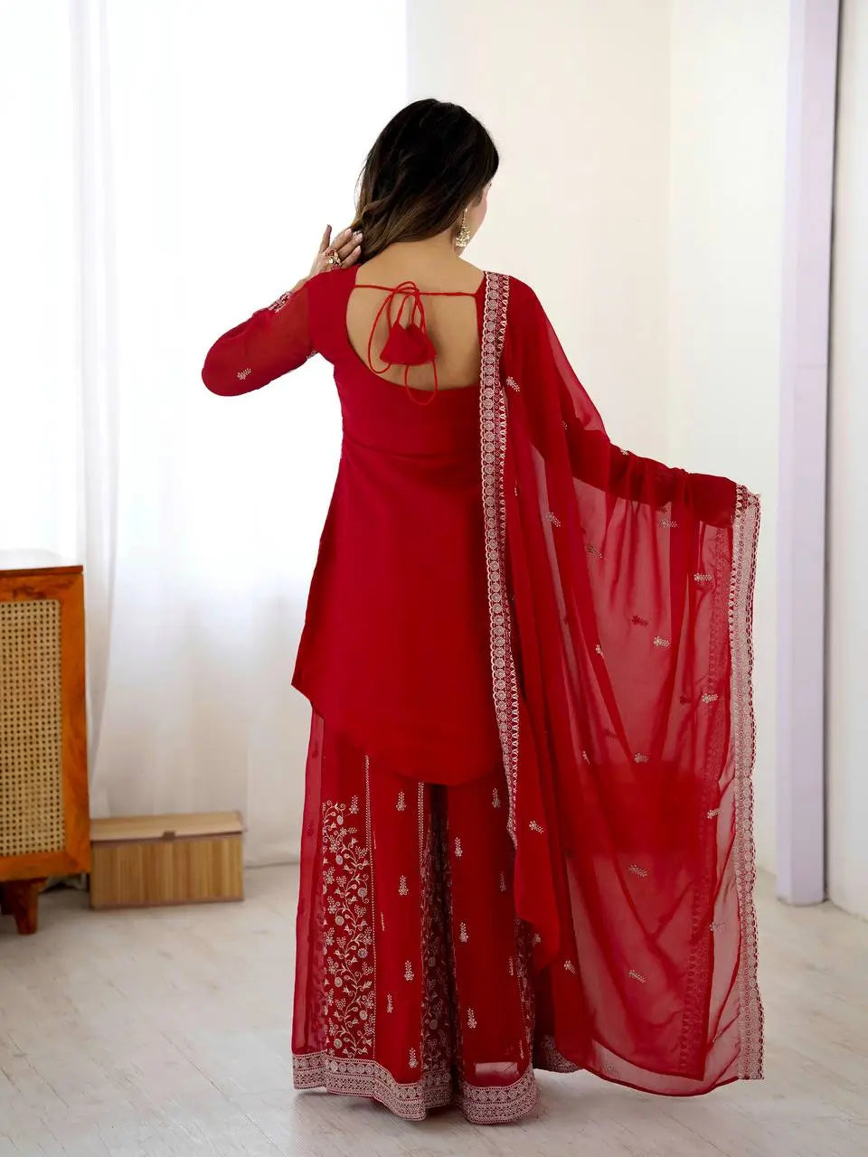 Cobalt Silver Sequin Sharara Set