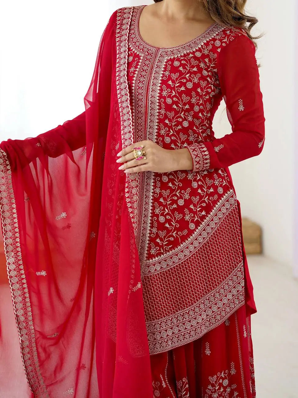 Cobalt Silver Sequin Sharara Set
