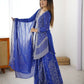 Cobalt Silver Sequin Sharara Set