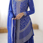 Cobalt Silver Sequin Sharara Set