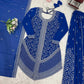 Cobalt Silver Sequin Sharara Set