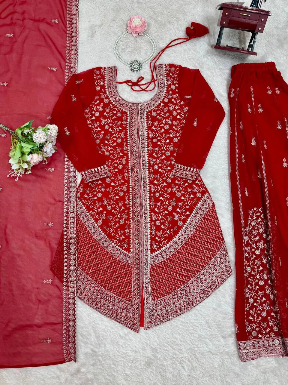 Cobalt Silver Sequin Sharara Set