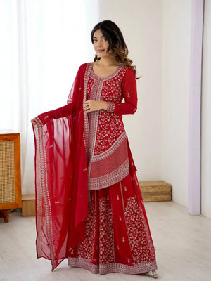 Cobalt Silver Sequin Sharara Set