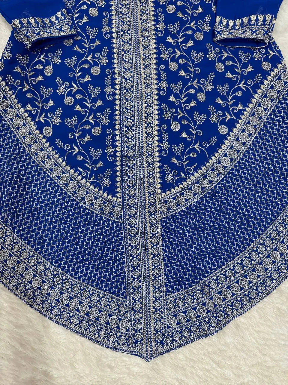 Cobalt Silver Sequin Sharara Set