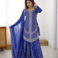 Cobalt Silver Sequin Sharara Set