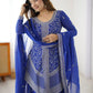Cobalt Silver Sequin Sharara Set