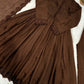 Cocoa Roman Silk Anarkali Gown with Dupatta