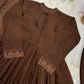 Cocoa Roman Silk Anarkali Gown with Dupatta