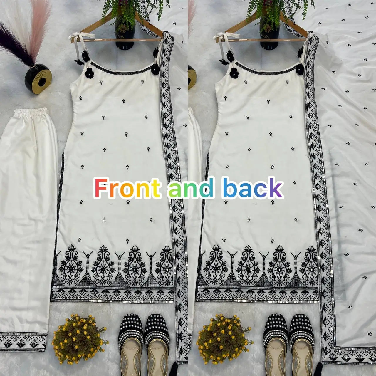 Contrast Border Booti Suit