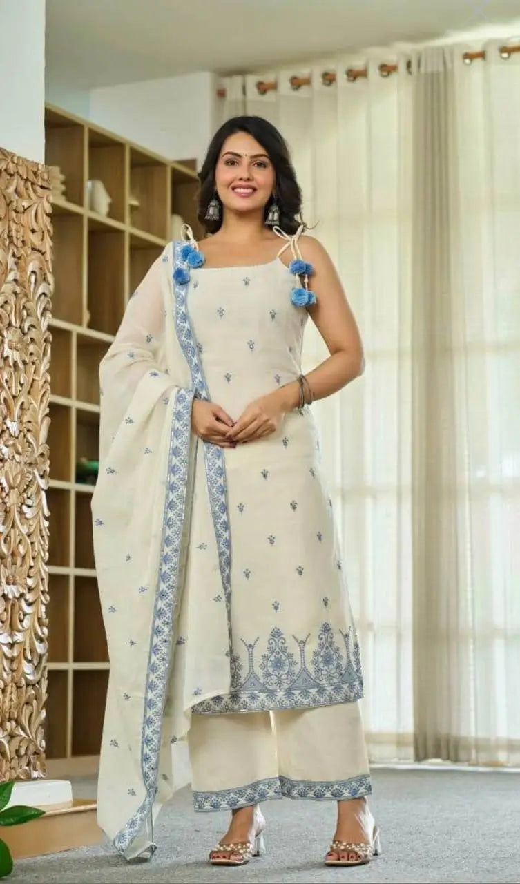 Contrast Border Booti Suit