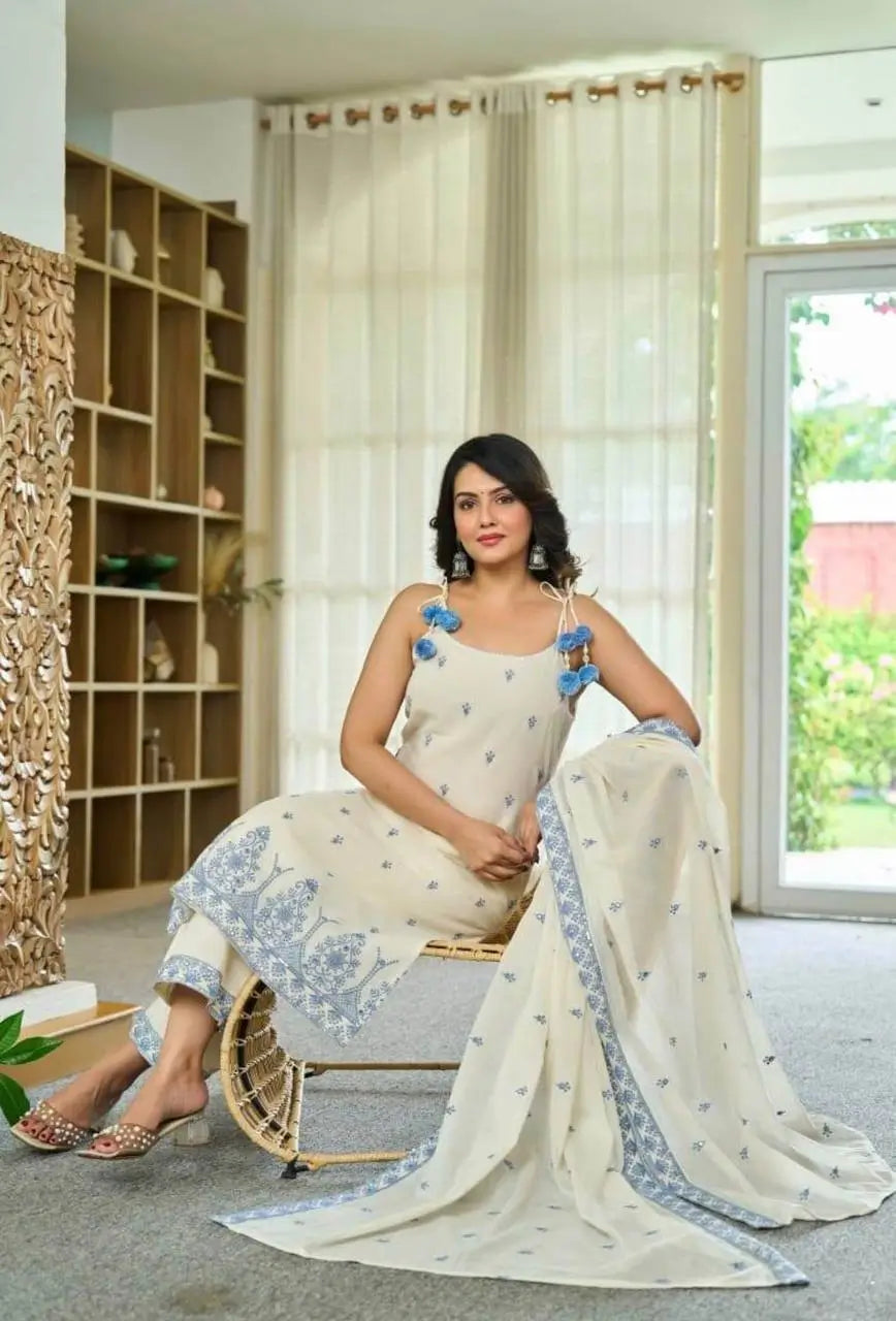 Contrast Border Booti Suit