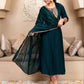 Contrast Cuff Anarkali Kurta