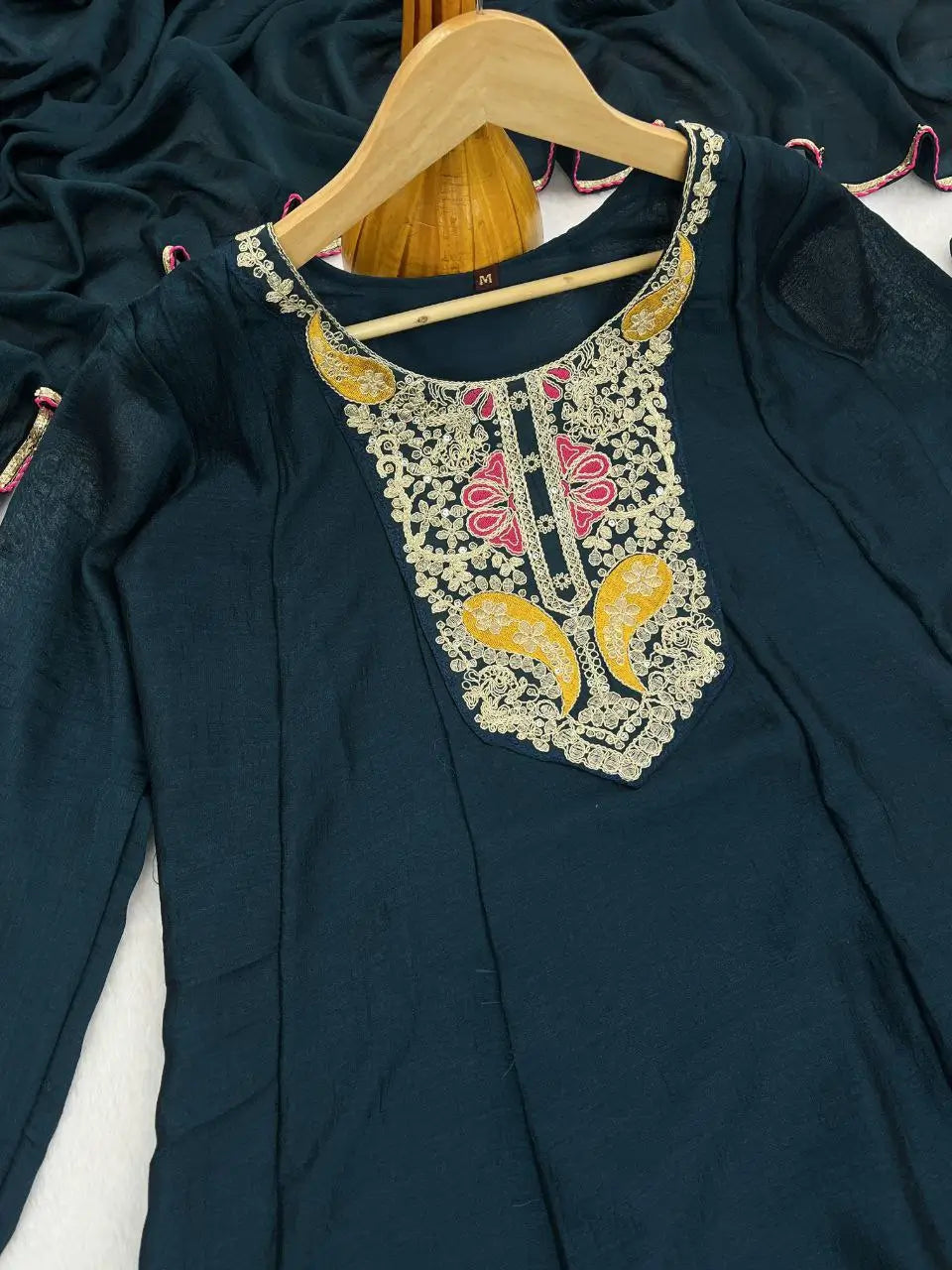 Contrast Cuff Anarkali Kurta