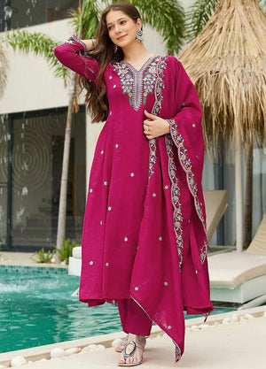 Contrast Cuff Anarkali Kurta
