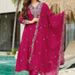 Contrast Cuff Anarkali Kurta