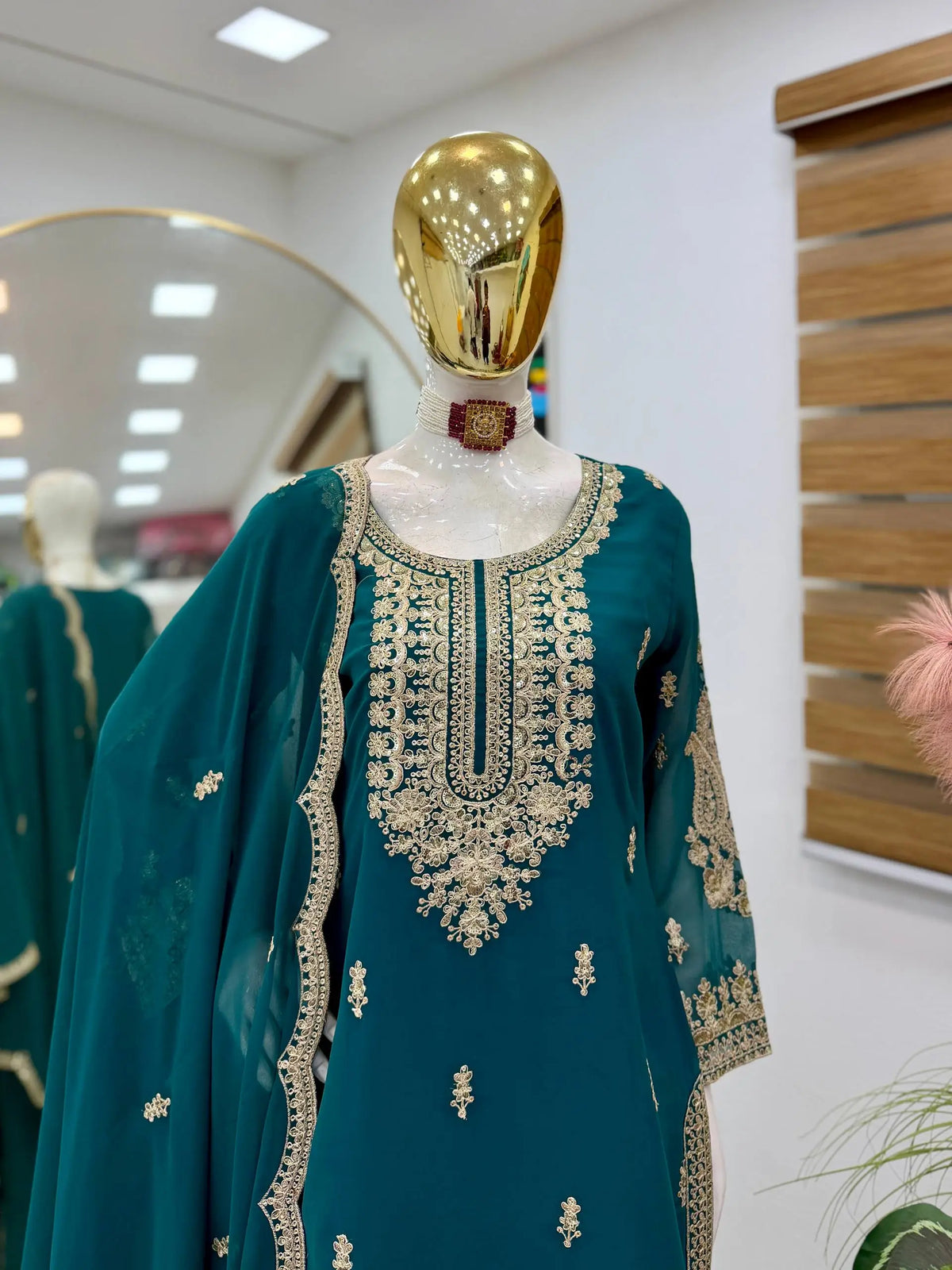 Cording Sequin Sharara Suit