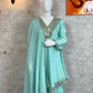 Cosmos Fabric Mirror Work Anarkali Plazo Set